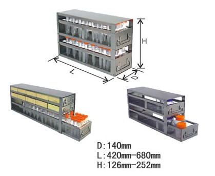 存放15ml试管、50ml试管、存储瓶的带抽屉的立式冰箱分隔架-UFD系列
